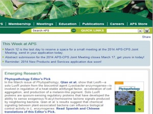 Phytopathology Editor's pick of the March 2014 issue